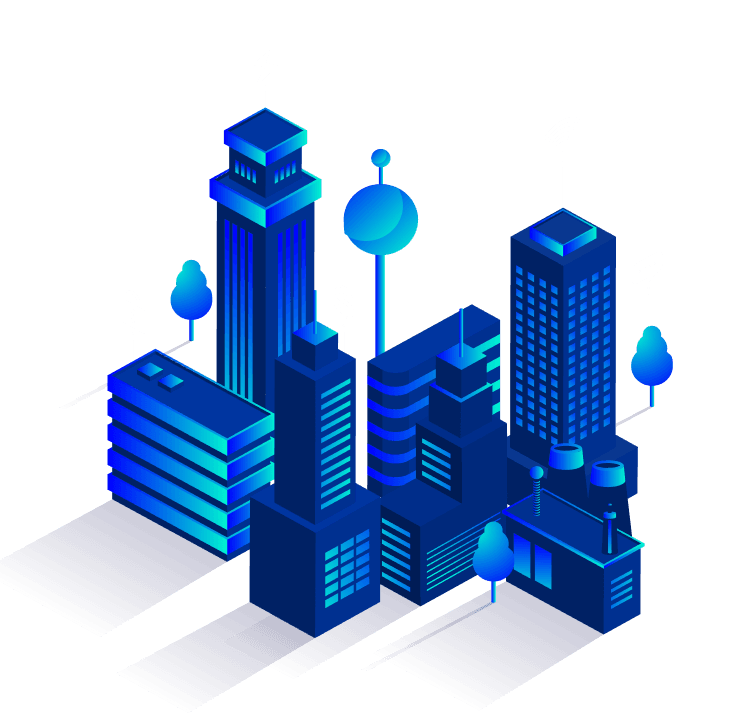 Isometric real estate blockchain city