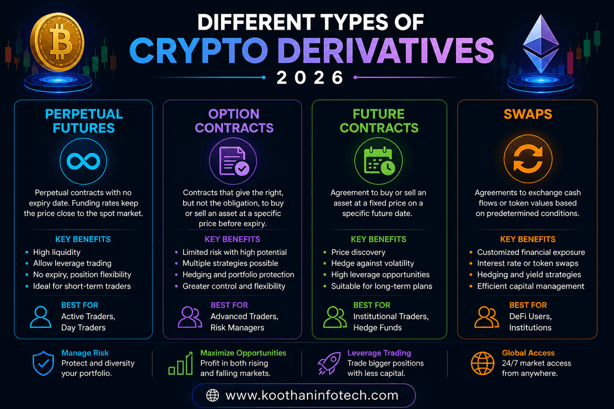 Types of Cryptocurrency Exchange Derivatives In 2026