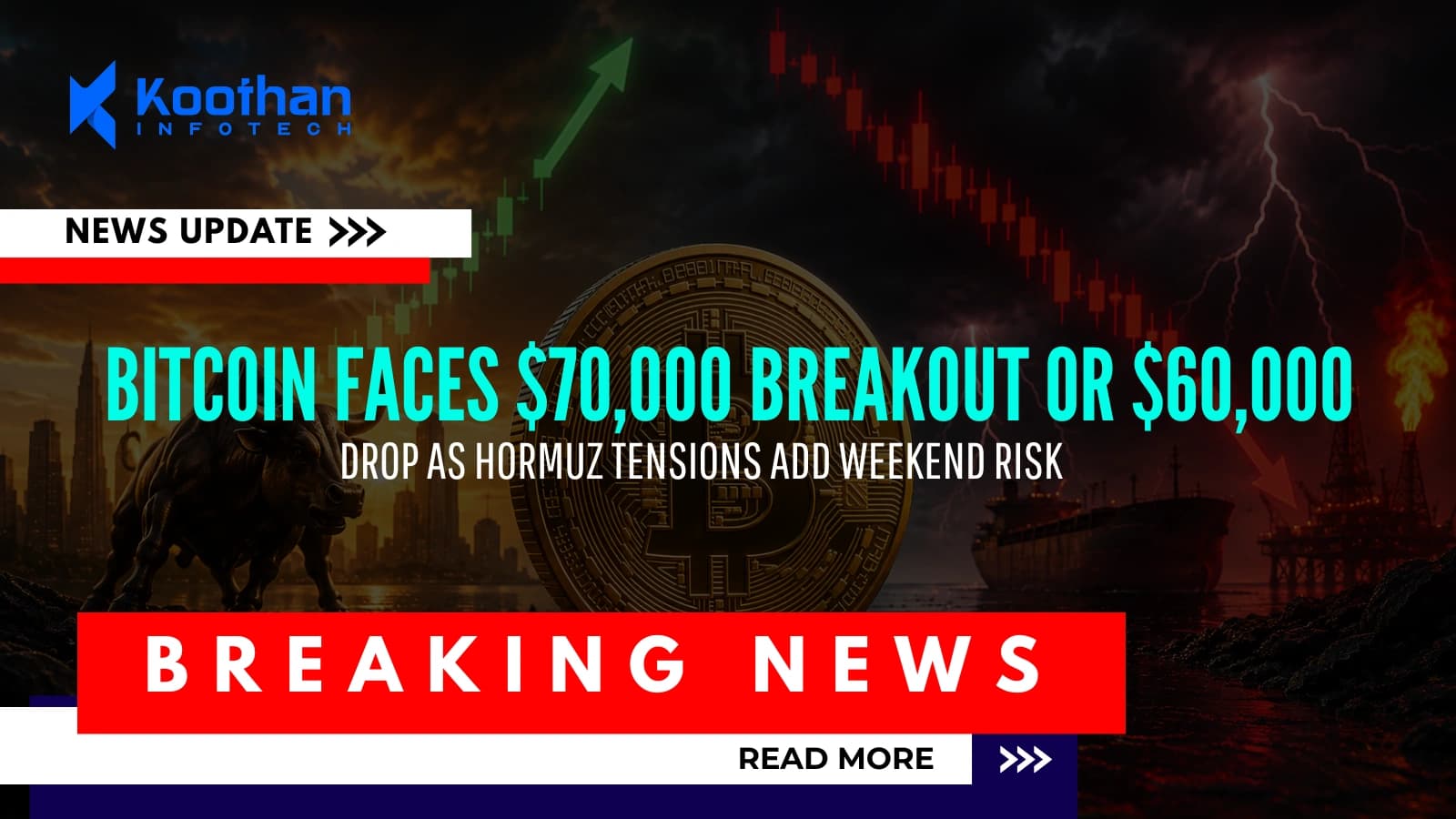 Bitcoin Faces $70,000 Breakout or $60,000 Drop as Hormuz Tensions Add Weekend Risk